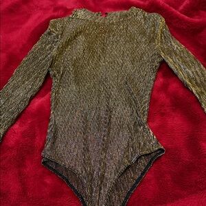Jealous Tomato Metallic Gold Bodysuit